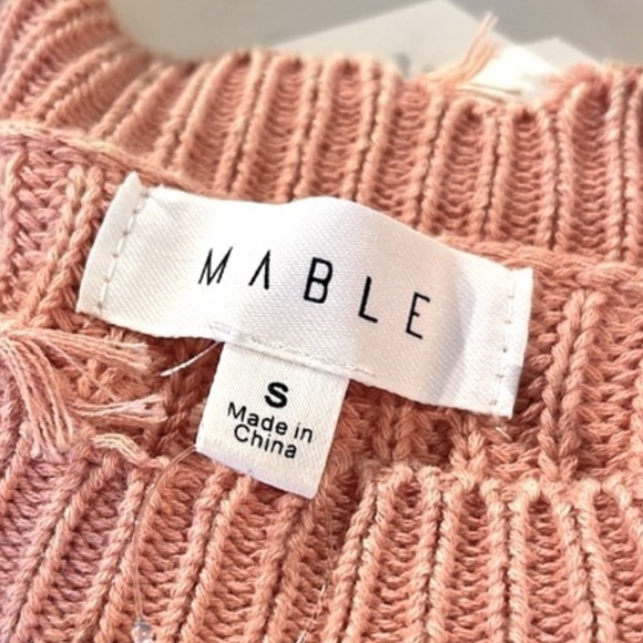 MABLE Julia Salmon Distressed Edge Sweater - Picture 7 of 8